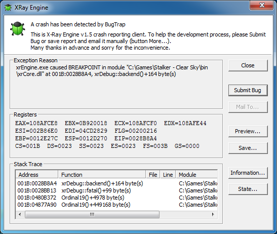 A crash has been detected by BugTrap — як виправити помилку