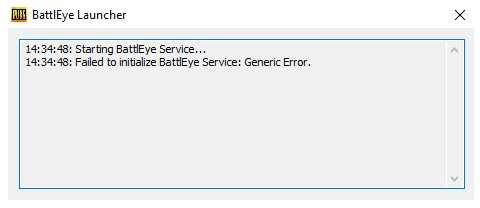 Failed to initialize BattlEye Service: Generic Error — що робити