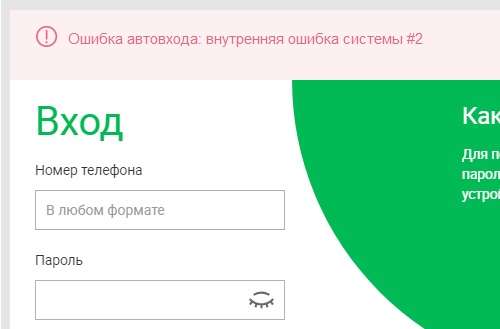 Внутрішня помилка системи #2 в Мегафон — що це