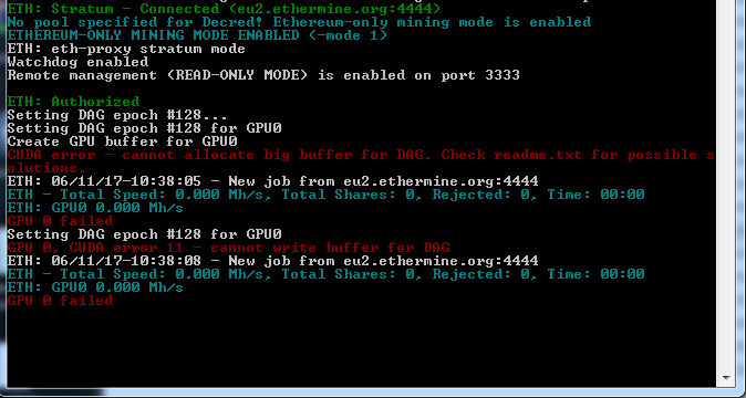CUDA error 11 — cannot allocate big buffer for DAG — рішення помилки